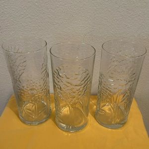 3 Littala flora sunflower/ tree glasses. Circa 1970 Vintage